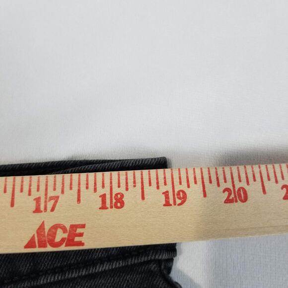 LOFT Jeans Size 32 14 Black Velvet Stripe High Rise Wide Leg Jean Petite Inseam - Picture 9 of 12